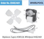 ER482469 Refrigerator Evaporator Fan Motor Whirlpool 482469